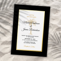 Elegant Black Gold Palm Tree Tropical Wedding
