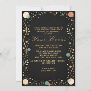 Elegant Black Gold Party Invitation