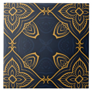 elegant black gold pattern ceramic tile