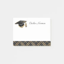 Elegant Black & Gold Personalised Graduation Cap
