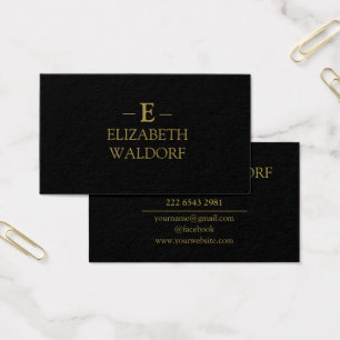 Elegant Black & Gold Personalised Profile Card