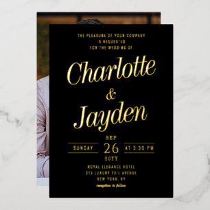 Elegant Black Gold Photo Wedding