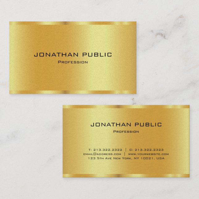 Elegant Black & Gold Premium Pearl Luxurious Business Card (Front/Back)