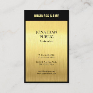 Elegant Black Gold Professional Plain Luxury Chic Business Card