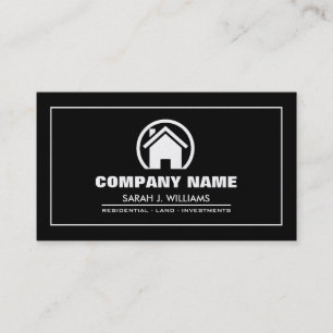 Elegant Black & Gold Professional Real Estate Business Card