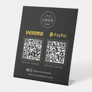 Elegant Black Gold QR Code Luxury Business Sign