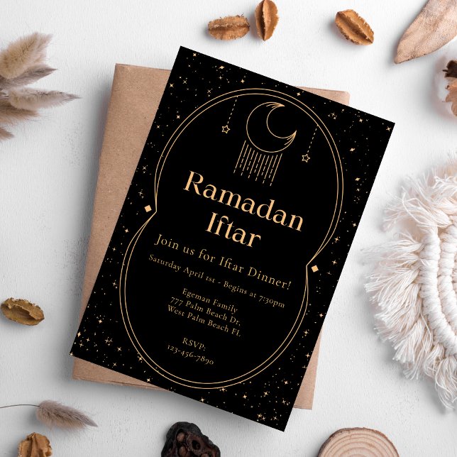 Elegant Black & Gold Ramadan Iftar Invitation (Creator Uploaded)