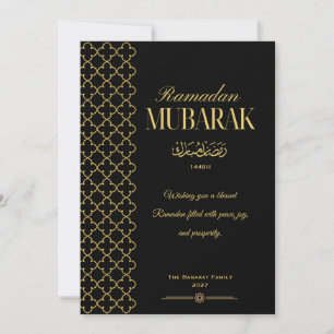 Elegant Black & Gold Ramadan Mubarak Card Personal