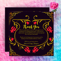 Elegant Black Gold & Red 10th Wedding Anniversary 