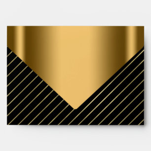 Elegant Black Gold Stripe Envelopes