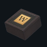 Elegant Black Gold Stylish Monogram Initial Script Gift Box<br><div class="desc">Elegant Black Gold Stylish Monogram Initial Script Gift Box. Features a luxury black and gold diamond pattern background.</div>