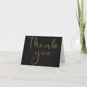 Elegant Black Gold Thank you Card