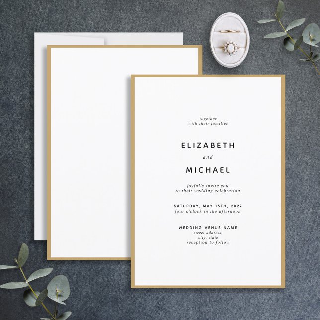 Elegant Black & Gold Typography Wedding Invitation (Creator Uploaded)