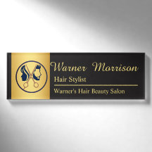 Elegant Black & Gold Unisex Hair Salon