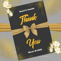 Elegant Black & Gold Wedding Appreciation Floral 