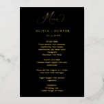 Elegant Black & Gold Wedding Dinner Menu Cards<br><div class="desc">Elegant Black & Gold Wedding Dinner Menu Cards</div>