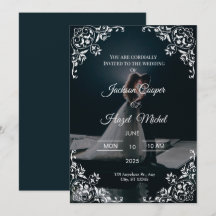 Elegant Black & Gold wedding invitation