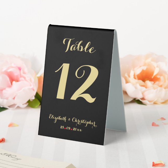 Elegant Black Gold Wedding Reception Table Number (In SItu (Wedding))