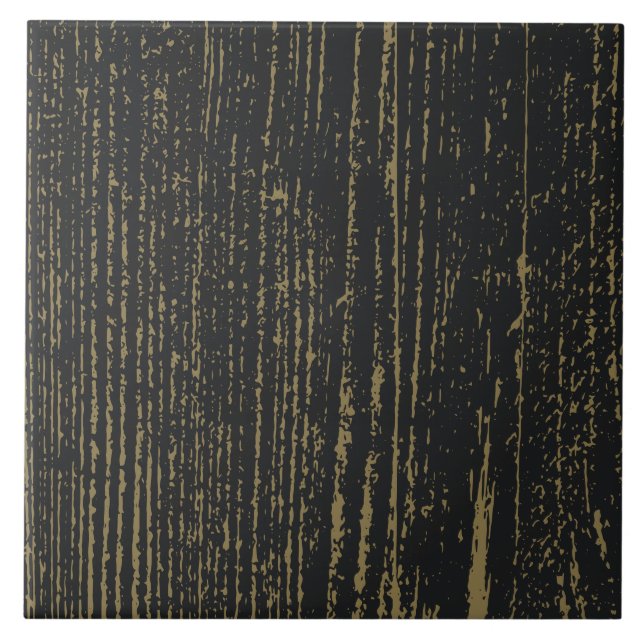 Elegant Black Gold Wood Grain Tile (Front)
