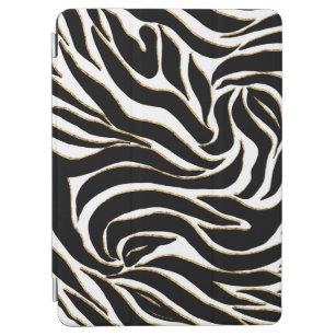 Elegant Black Gold Zebra White Animal Print iPad Air Cover