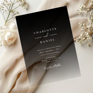 Elegant Black Gradient Acrylic Wedding Acrylic Invitations