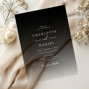 Elegant Black Gradient Acrylic Wedding Acrylic Invitations
