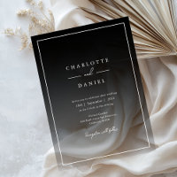 Elegant Black Gradient Acrylic Wedding