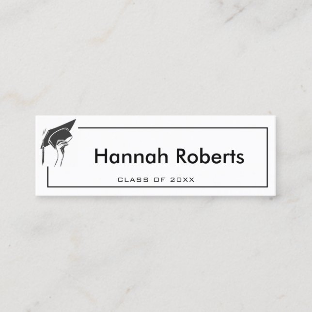 Elegant Black Graduate Name Cards Insert Cards (Front)