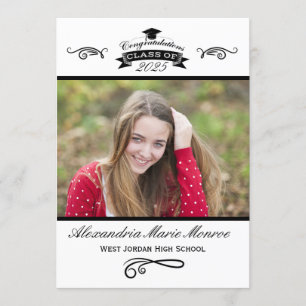 Elegant Black - Graduation Invitation