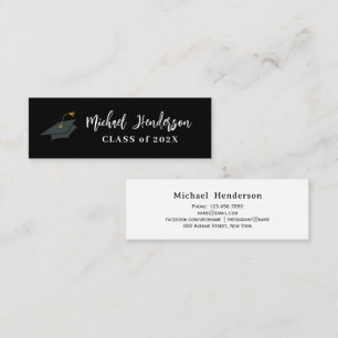 elegant black graduation name insert card
