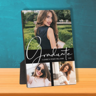 Elegant Black Graduation Photo Plaque