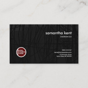Elegant Black Graffiti Grunge CEO Chairman Business Card