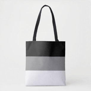 Elegant Black Grey and White Tote Bag