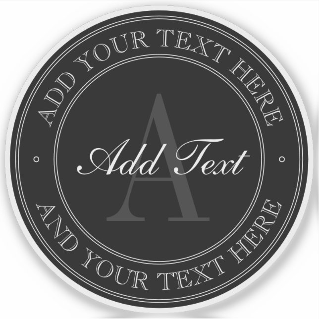 Elegant Black Grey Editable Text Transparent (Front)