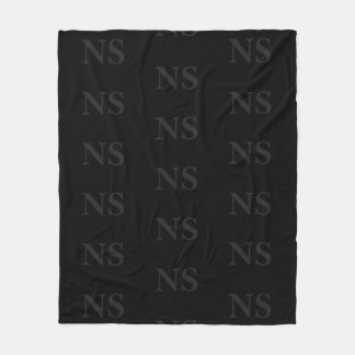 Elegant black &grey initial monogram fleece blanket