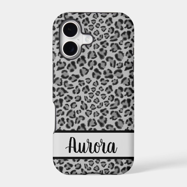 Elegant Black grey Leopard cheetah pattern   (Back)