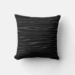 Elegant Black Grey Modern Abstract Zebra Cushion