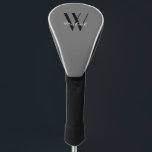 Elegant Black Grey Monogram Name Script Golf Head Cover<br><div class="desc">This elegant grey background with black monogram name in script and initial are great designs to add to this product. The interesting part here is that you can personalise it by adding your own name on a monogram. If you can not find what you want just email me at jraym48@gmail.com...</div>
