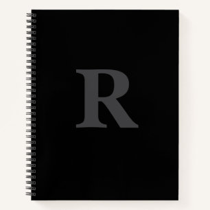 Elegant Black &grey Monogram  Notebook