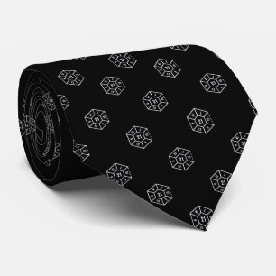 Elegant Black Grey Number Dice Tie