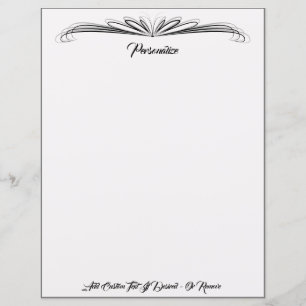 Elegant Black & Grey Ornamental Writing Paper