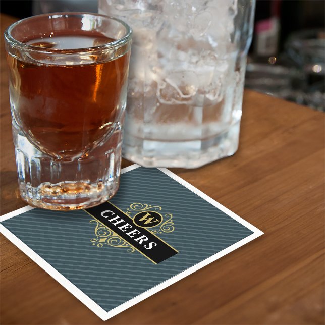 Elegant Black Grey Pinstripe Pattern Napkin (Creator Uploaded)