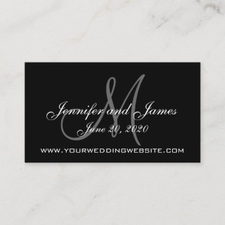 Elegant Black Grey Wedding Website Card