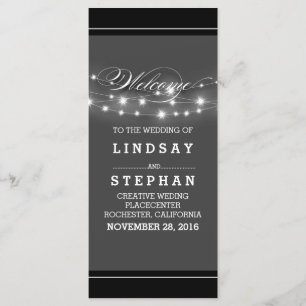 elegant black grey white wedding programs programme