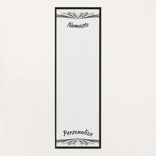 Elegant Black Grey Zen Yoga Namaste Personalised Yoga Mat