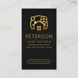 Elegant Black Grunge Texture Gold Line Business Card