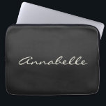 Elegant Black Handwritten Script Name Custom Chic Laptop Sleeve<br><div class="desc">This custom laptop sleeve features your name in beautiful handwritten script lettering on a stylish black background. Great gift idea.</div>