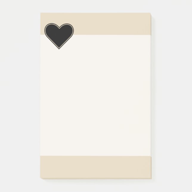 Elegant Black Heart 2 Post-it Notes (Front)