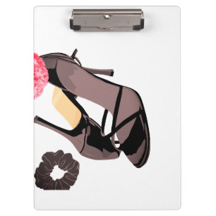 Elegant Black Heels & Carnation Art – Classy Femin Clipboard