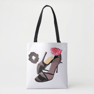 Elegant Black Heels & Carnation Art – Classy Femin Tote Bag